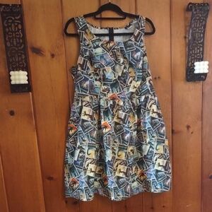 Retrolicious Mythical Creatures Fit & Flare Dress, US Cryptid Dress With Pockets